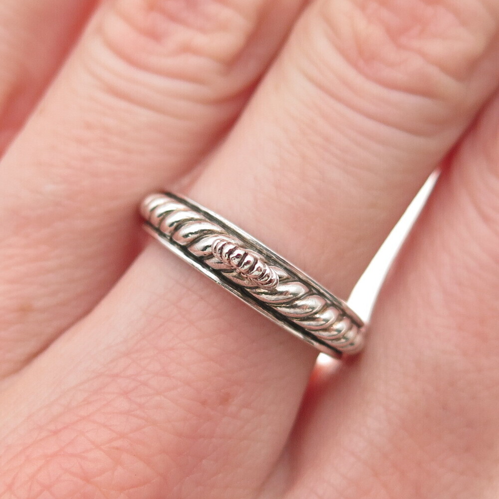 ER Elyse Ryan 925 Sterling Silver Vintage Charm Holder Oxidized Band Ring Size 7